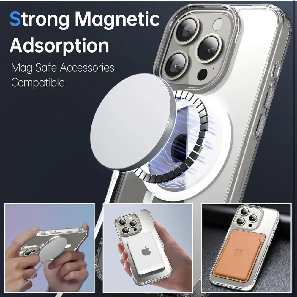 iPhone 15 Pro Case Clear with MagSafe 2 Pack Never Yellow Shockproof Durable E2